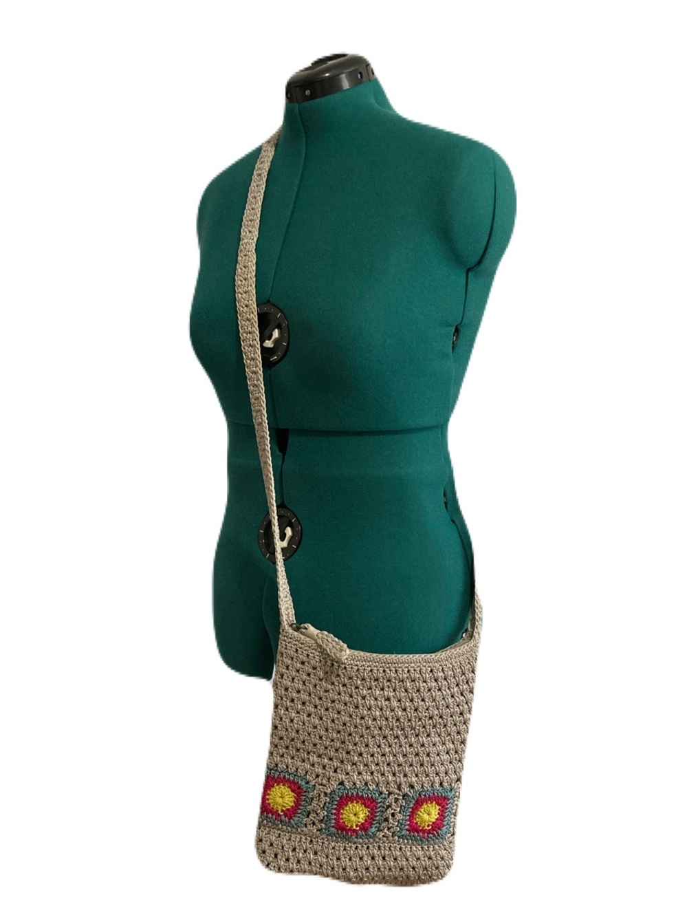 Mudd Granny Square Crochet Crossbody Bag